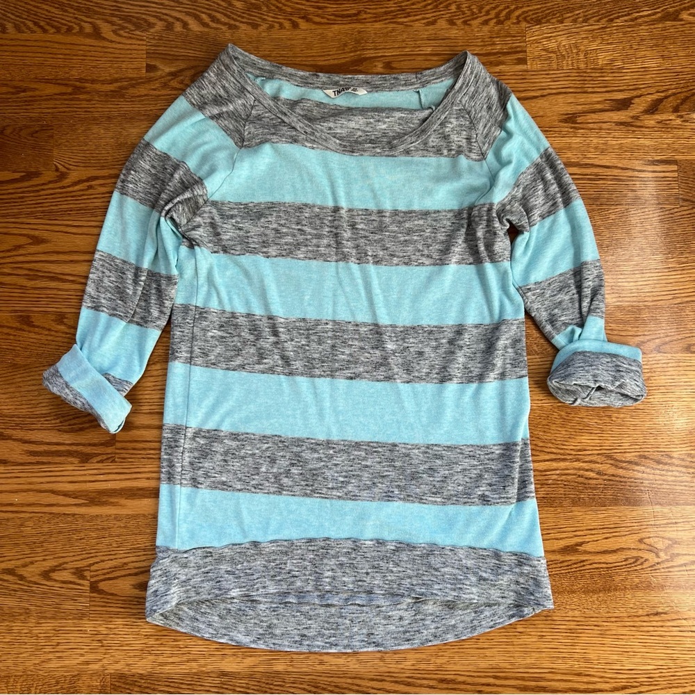 Aritzia TNA Striped 1/2 Sleece Crewneck